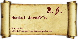 Maskal Jordán névjegykártya